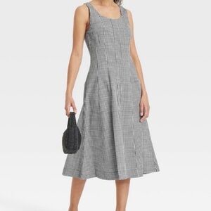 a new day black and white gingham midi dress